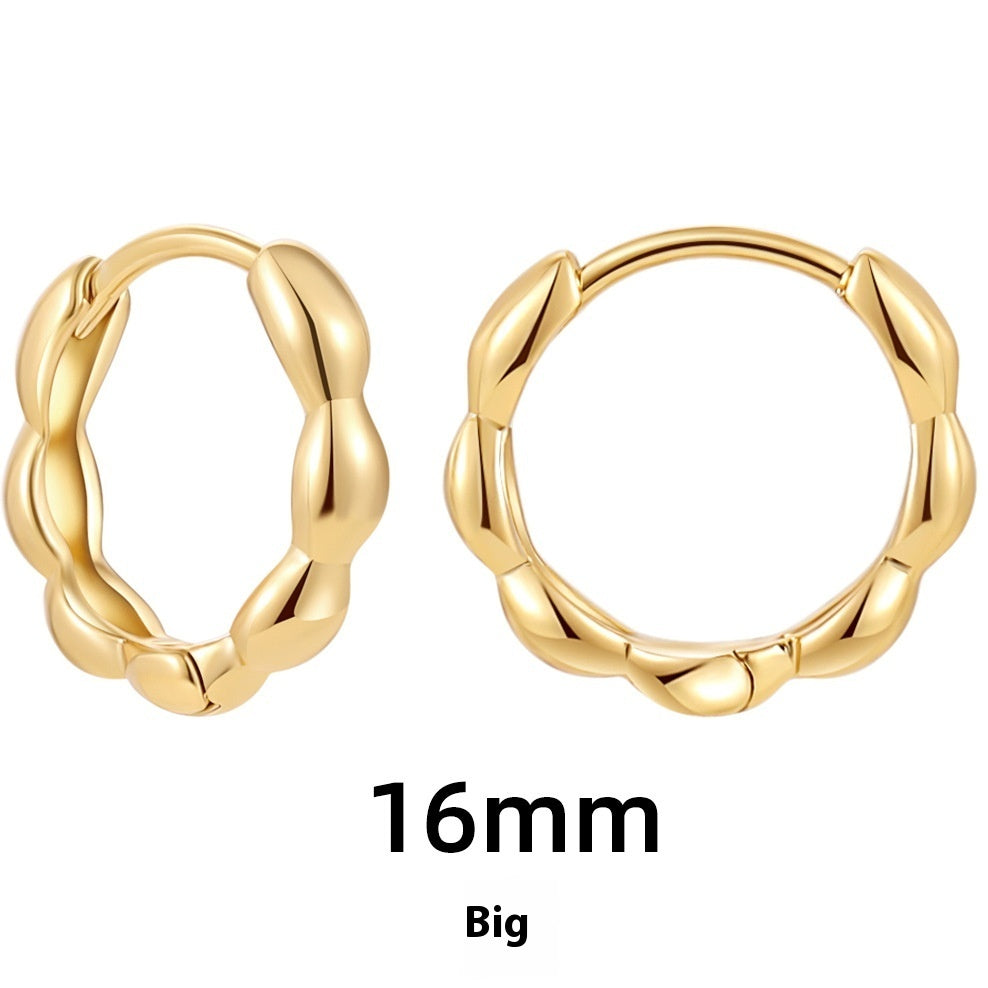 Women's Simple Hollow Pentagram Love Square Twist Earrings