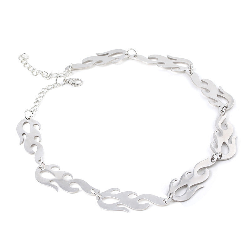 Flame Dark Women Punk Hip Hop Style Pendant Necklace Bracelet Earrings