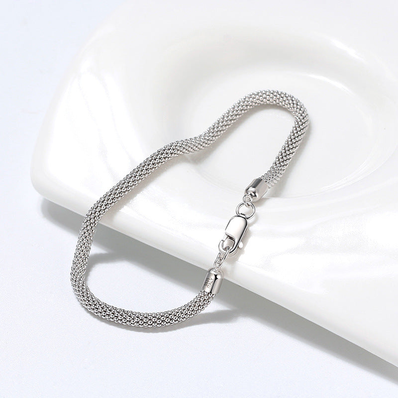 S925 Sterling Silver 3mm Corn Bracelet Girls' Bracelet