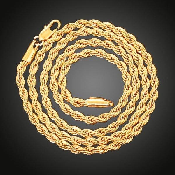 Men's Simplicity Gold Plated Twisted String Chain Suit