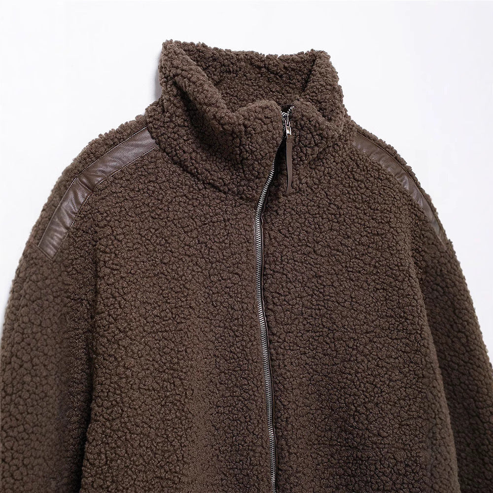 Women's Fashion Loose Lapel Teddy Plush Cardigan Coat