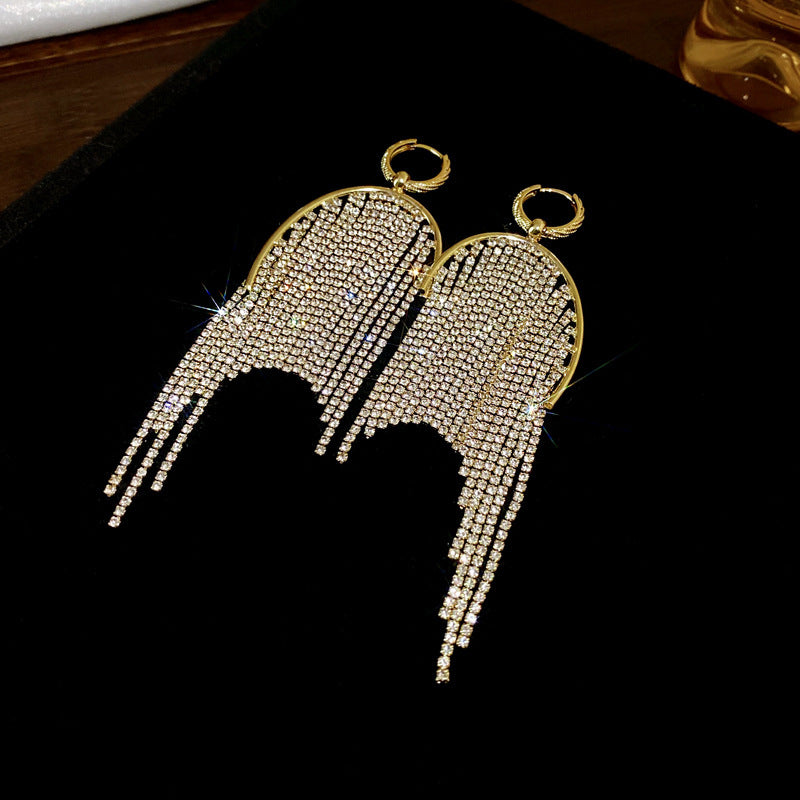 Fashion Geometry Pattern Tassel Ear Clip Female