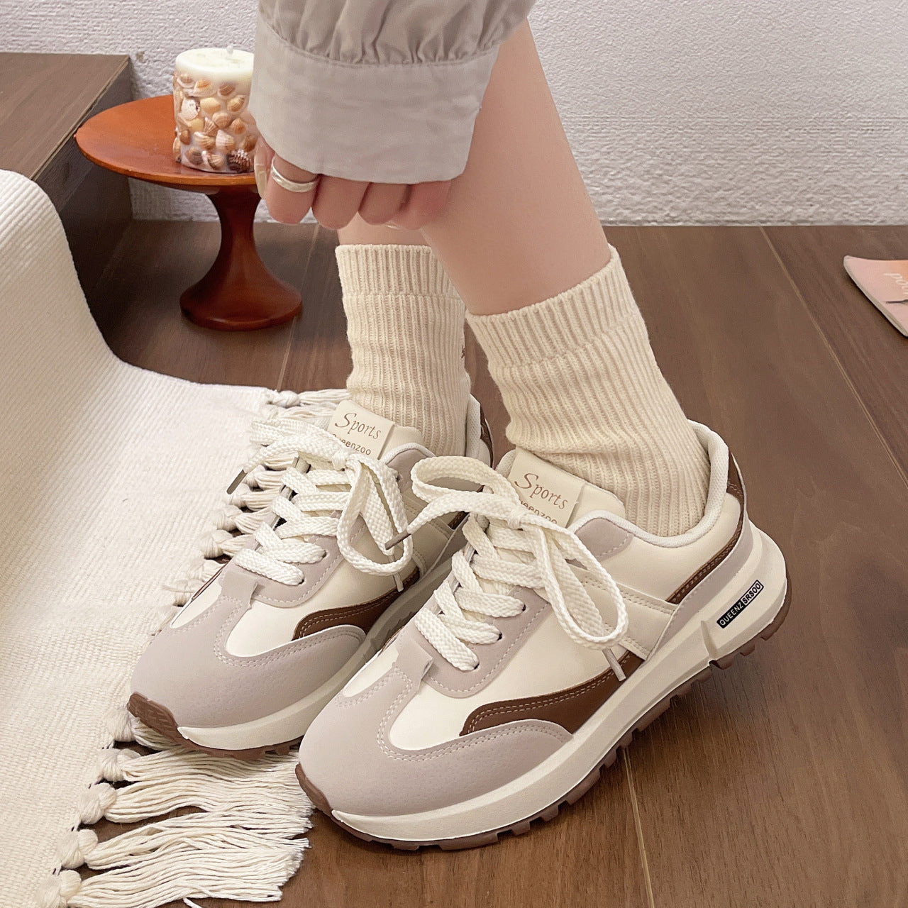 Women's Platform Retro Lace Up Casual Sneaker