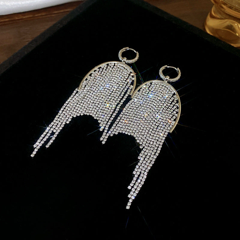 Fashion Geometry Pattern Tassel Ear Clip Female