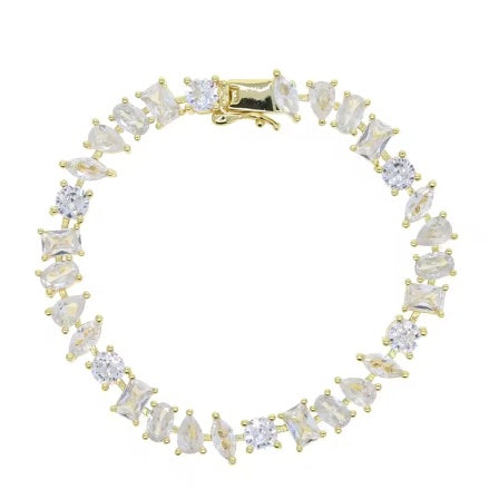 Ice Crystal Shiny Jewelry Women's Multi-geometric Tennis Bracelet