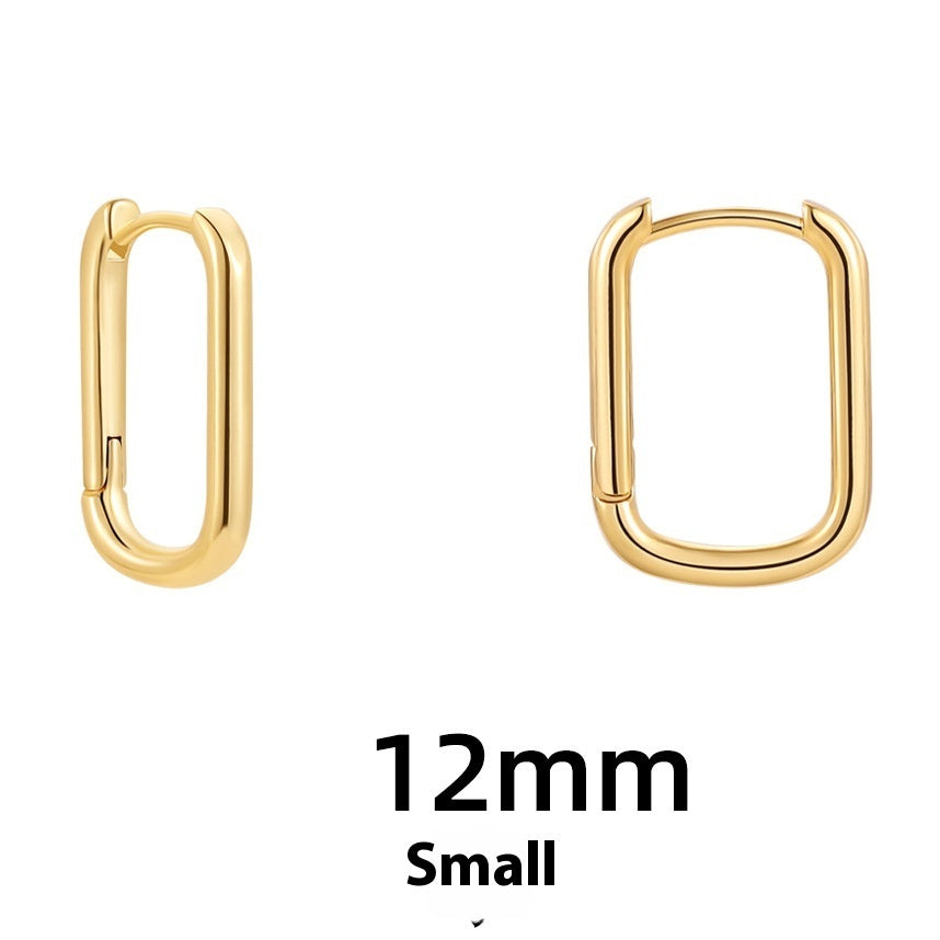 Women's Simple Hollow Pentagram Love Square Twist Earrings
