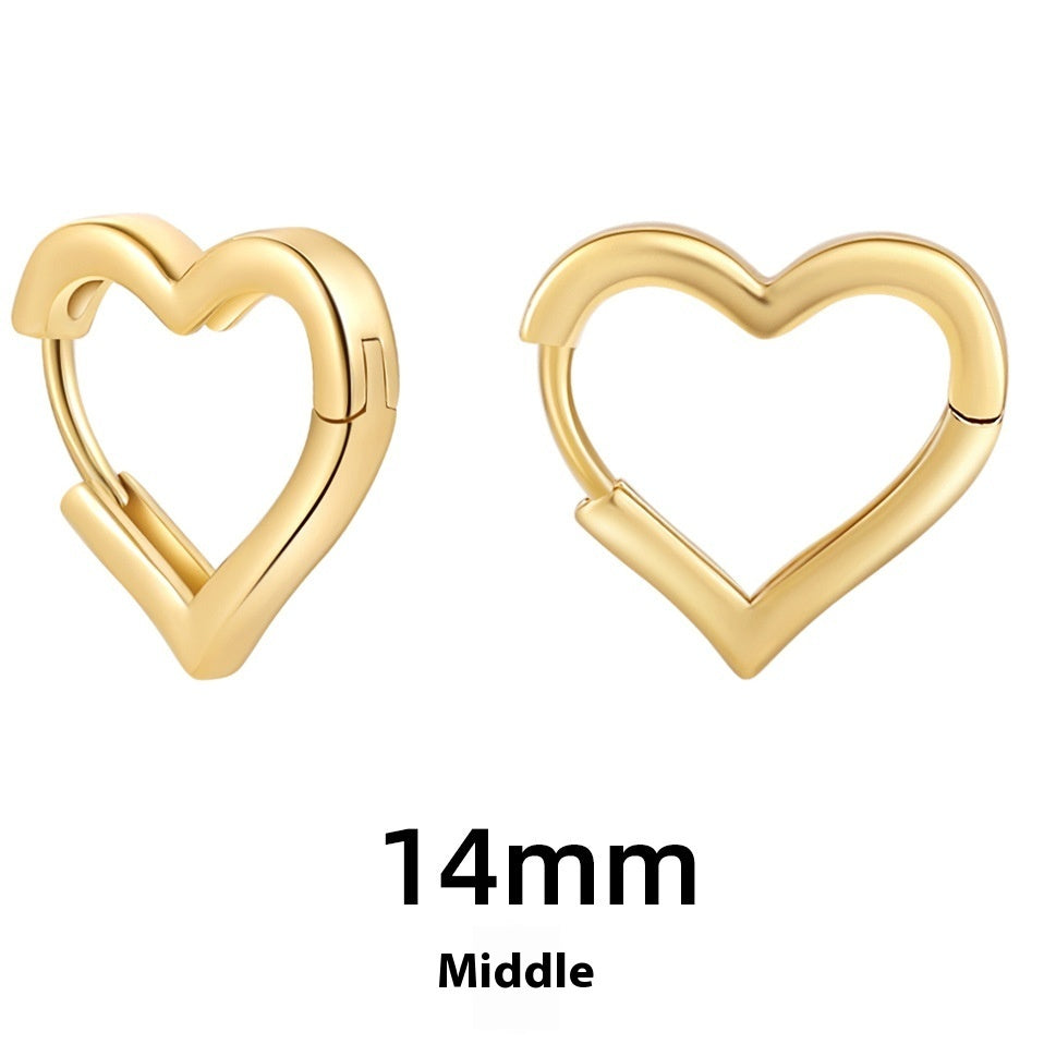 Women's Simple Hollow Pentagram Love Square Twist Earrings