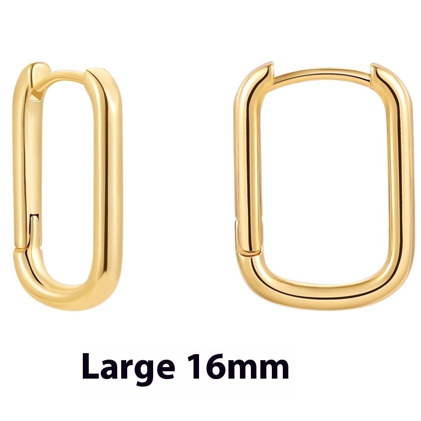 Women's Simple Hollow Pentagram Love Square Twist Earrings