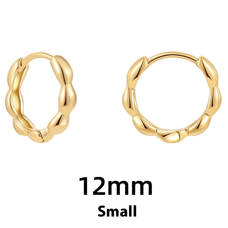Women's Simple Hollow Pentagram Love Square Twist Earrings