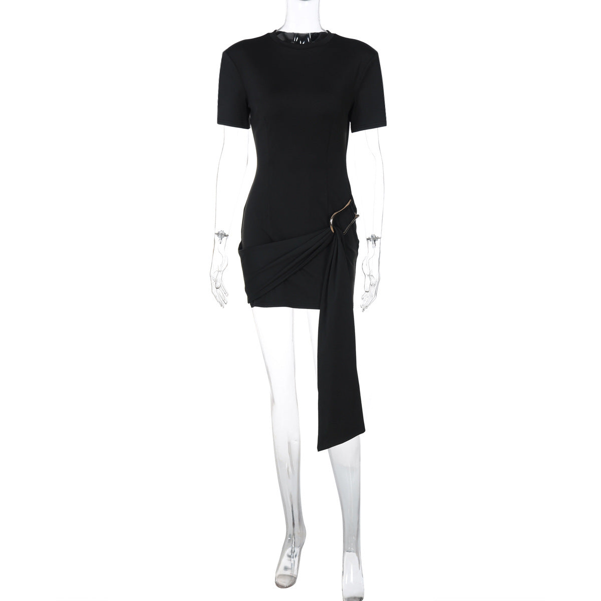 Women's Round Neck Half Sleeve Short Dress