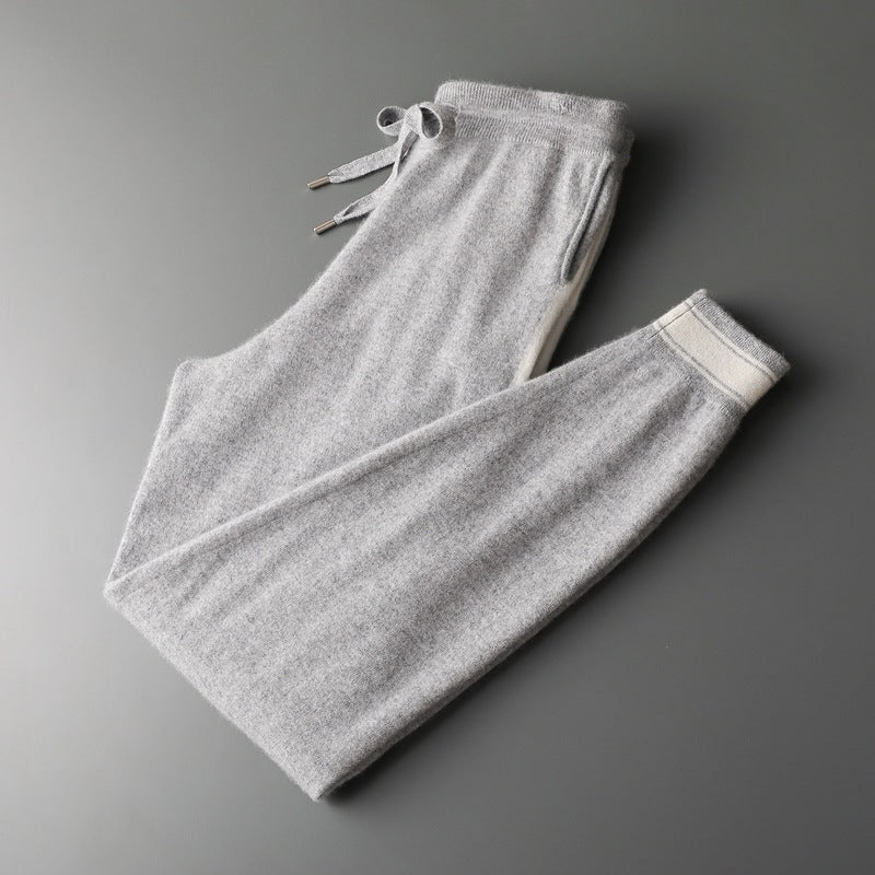 Leisure Sports Cashmere Men's Round Neck Sweater Suit