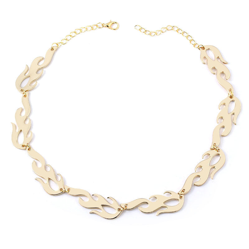 Flame Dark Women Punk Hip Hop Style Pendant Necklace Bracelet Earrings