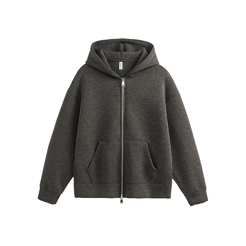 Air Layer Hooded Cardigan Sweater Same Style