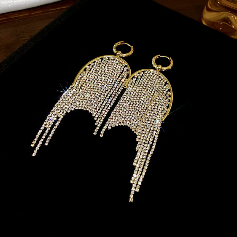 Fashion Geometry Pattern Tassel Ear Clip Female