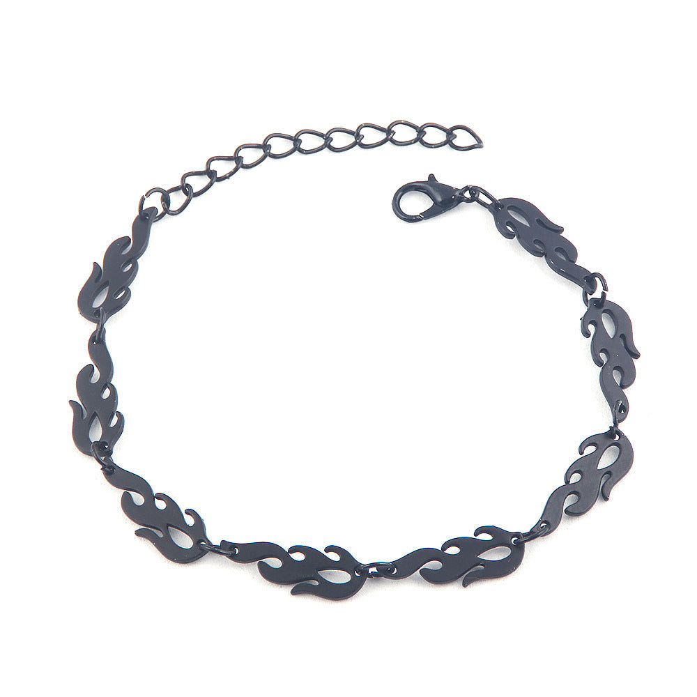 Flame Dark Women Punk Hip Hop Style Pendant Necklace Bracelet Earrings