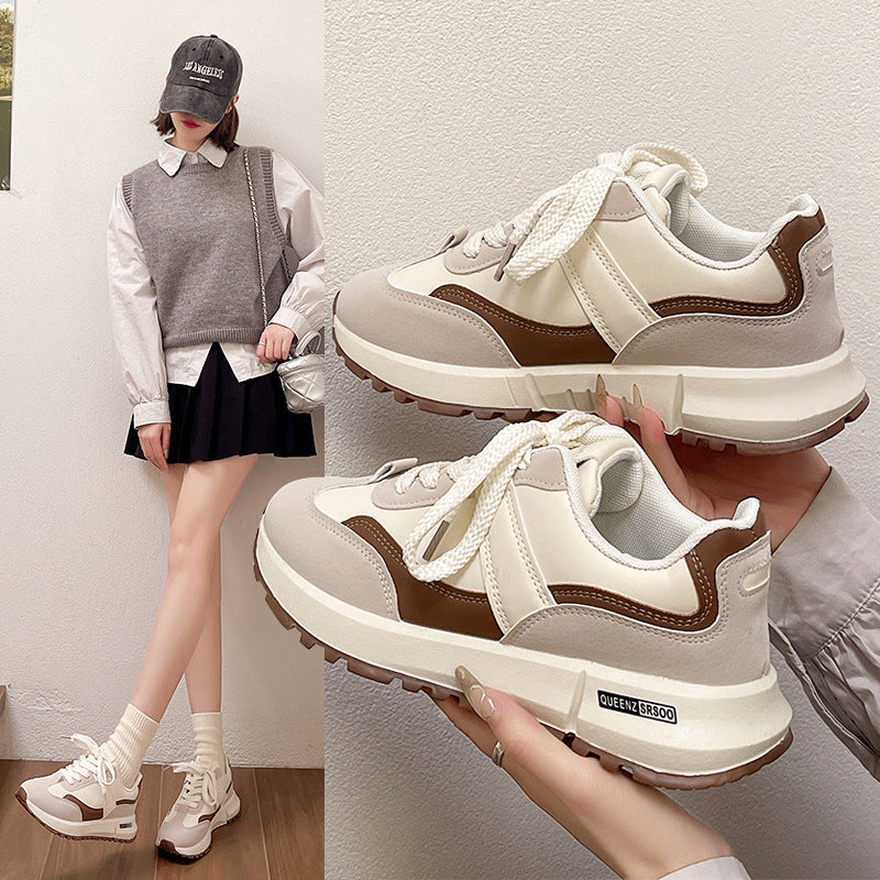 Women's Platform Retro Lace Up Casual Sneaker