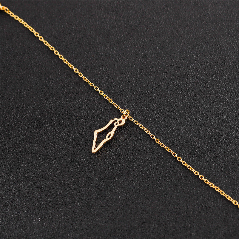 Israel Hollow Charm Pendant Necklace