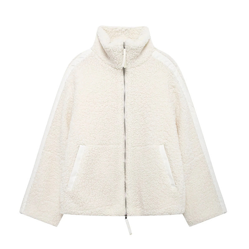Women's Fashion Loose Lapel Teddy Plush Cardigan Coat