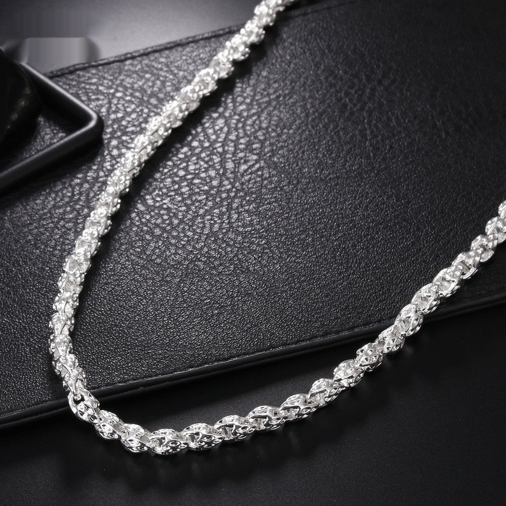 Simple Round Men Women Silver Plated Dragon Head Necklace