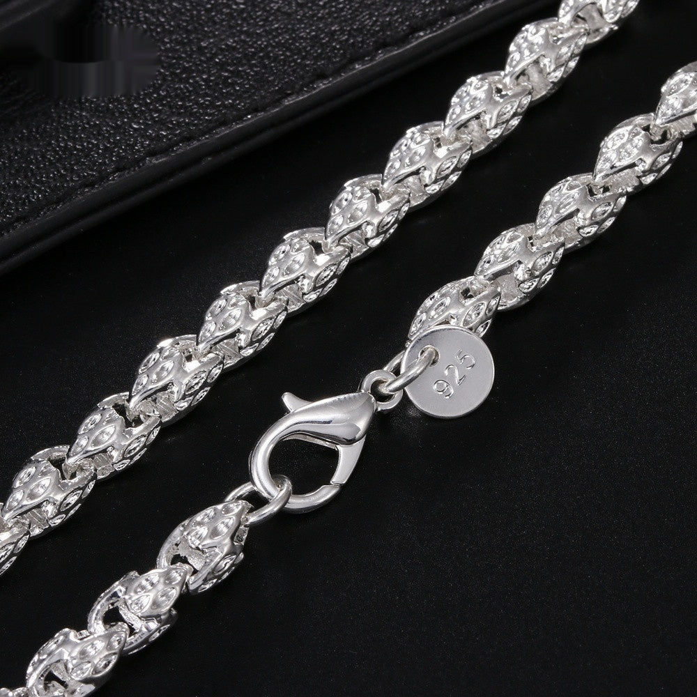 Simple Round Men Women Silver Plated Dragon Head Necklace