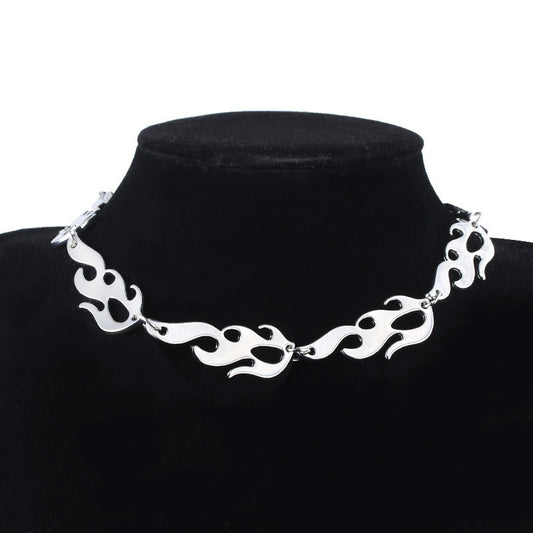 Flame Dark Women Punk Hip Hop Style Pendant Necklace Bracelet Earrings