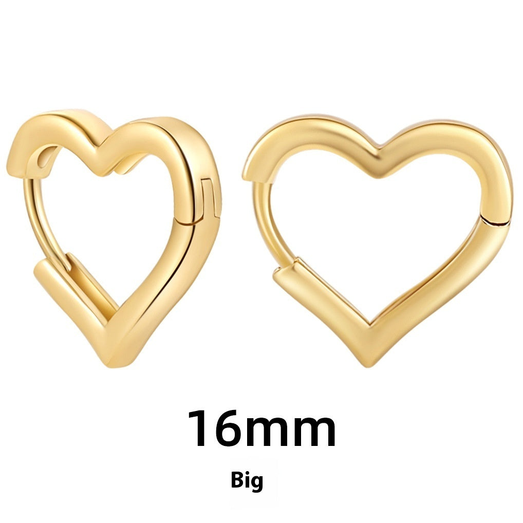 Women's Simple Hollow Pentagram Love Square Twist Earrings
