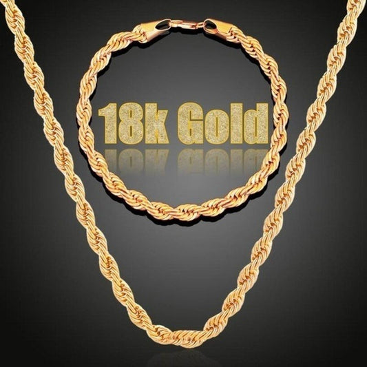 Men's Simplicity Gold Plated Twisted String Chain Suit