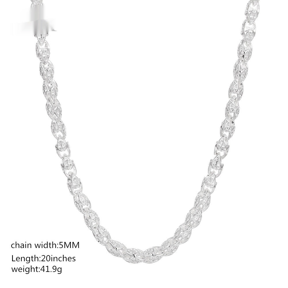 Simple Round Men Women Silver Plated Dragon Head Necklace