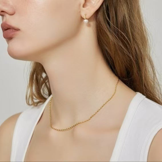 Simple Niche Rice Grain Copper Necklace