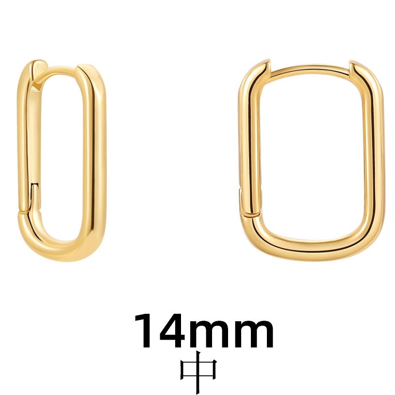 Women's Simple Hollow Pentagram Love Square Twist Earrings