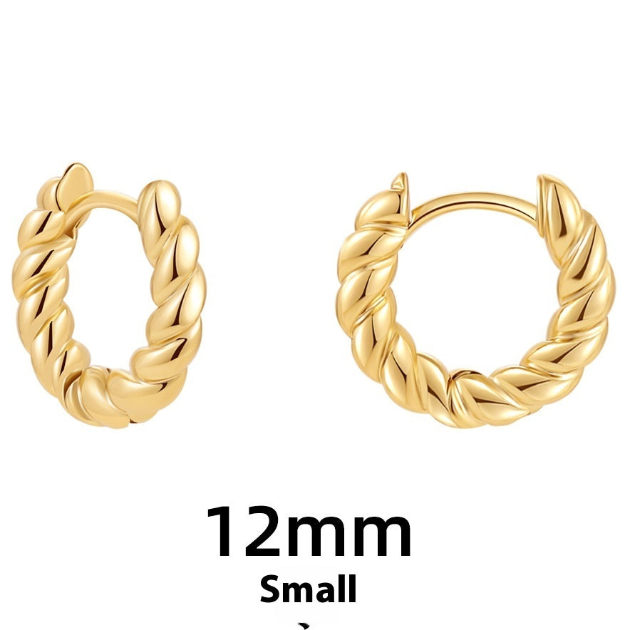 Women's Simple Hollow Pentagram Love Square Twist Earrings