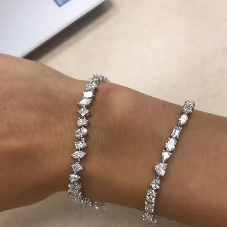 Ice Crystal Shiny Jewelry Women's Multi-geometric Tennis Bracelet